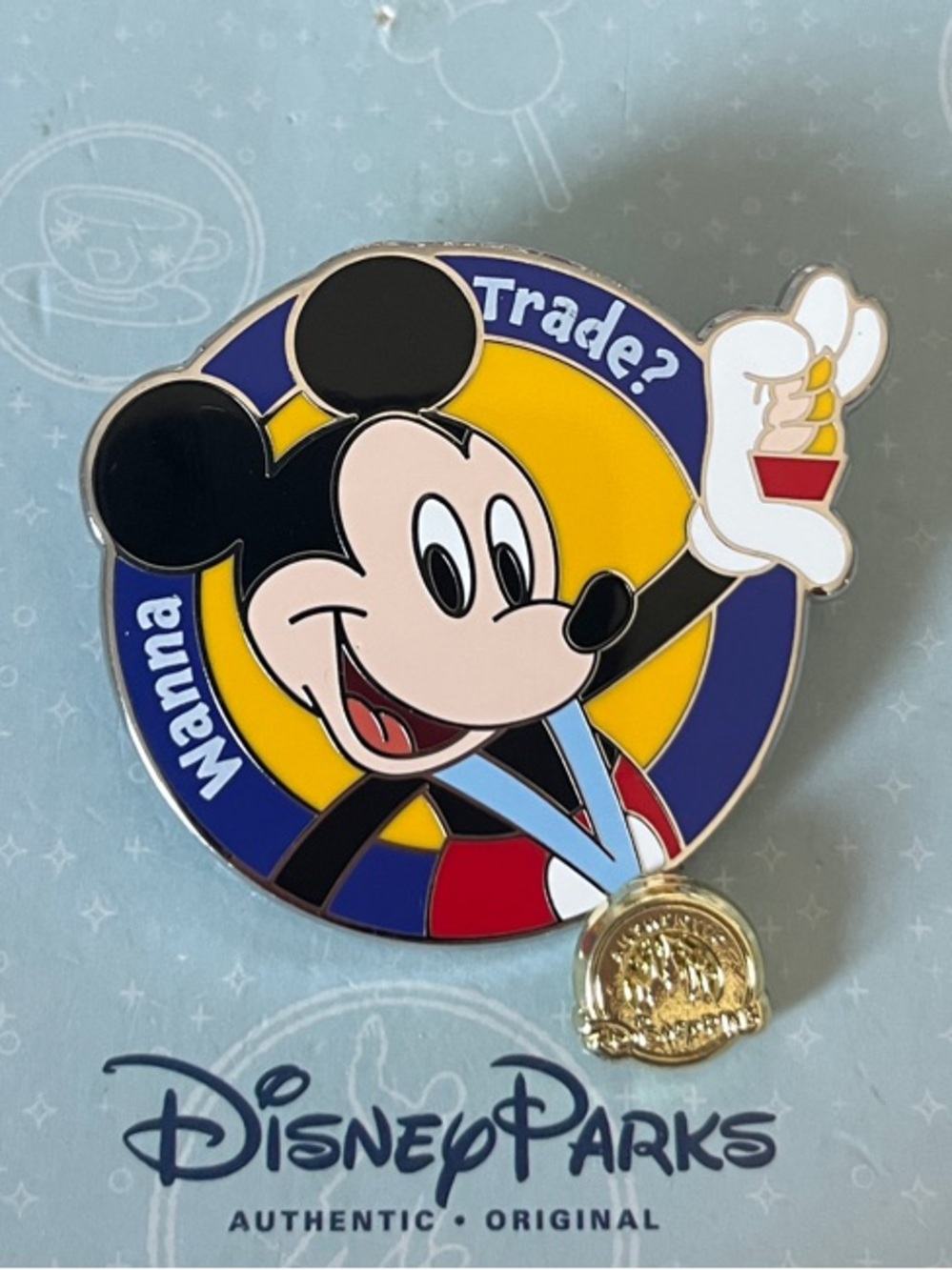 Disney Parks Mickey Mouse Wanna Trade Dole Whip Anniversary Pin